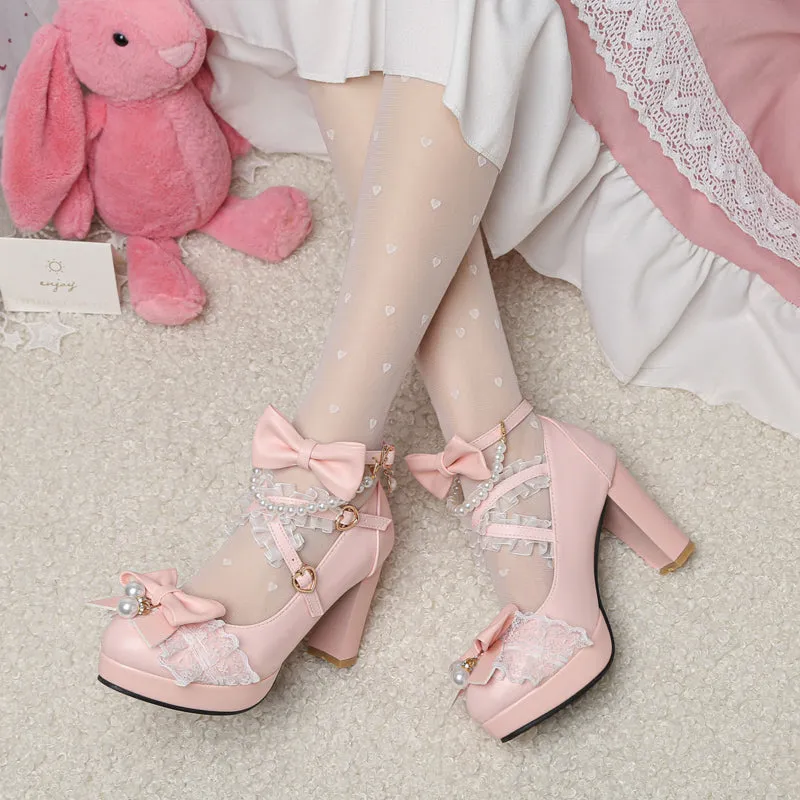 Ruffles & Pearls High Heels