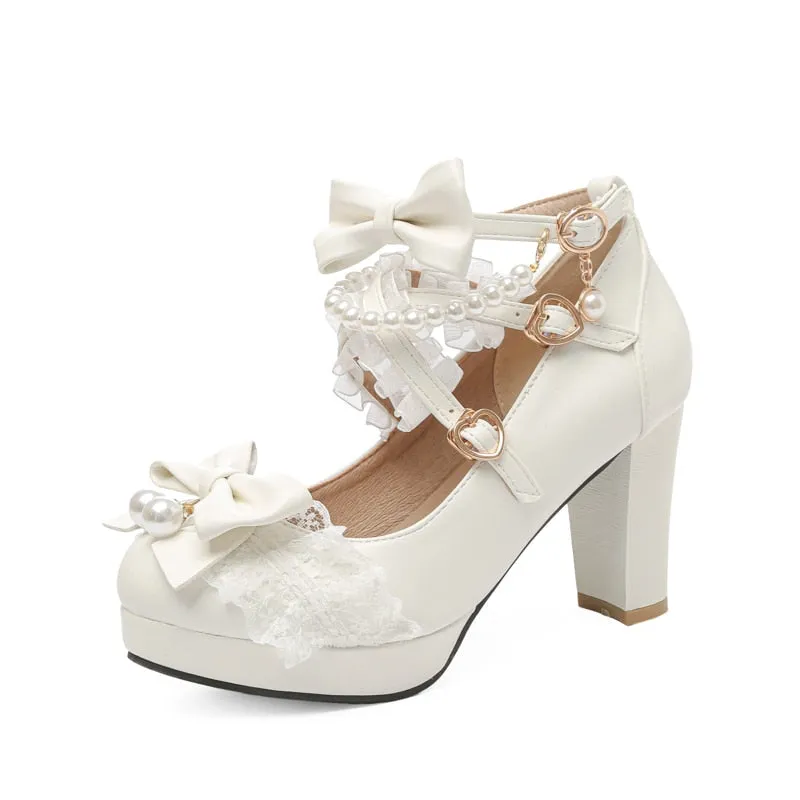 Ruffles & Pearls High Heels