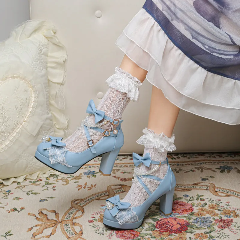 Ruffles & Pearls High Heels