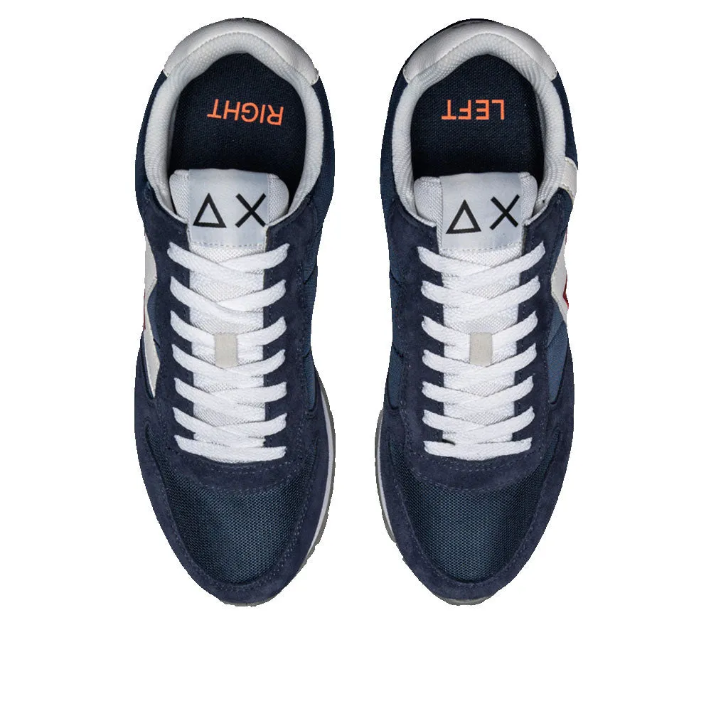 Scarpe Uomo Sun68 Sneakers Tom Logo Patch Flag Navy Blue
