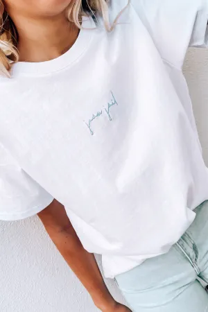 Signature Tee White Blue