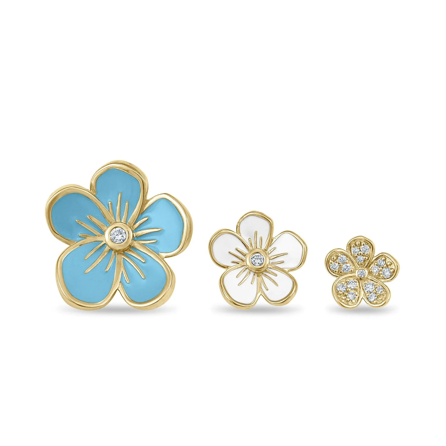Small Florette Studs in Black