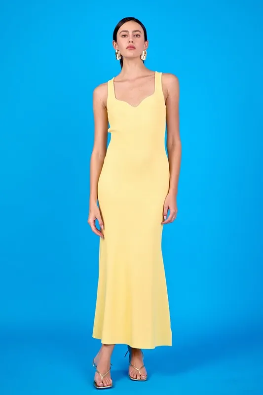 SOLANA FITTED DRESS MAXI IN BUTTER