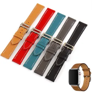Suitable for Samsung Gear S3 leather watch with Hermes leather single circle table with head layer leather