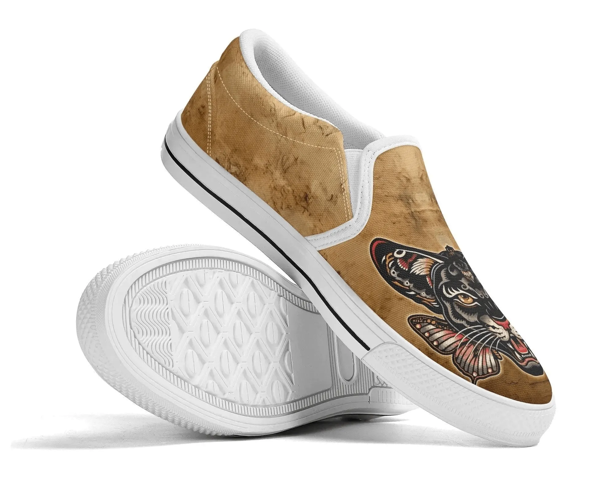 Tattoo Panther Slip Ons