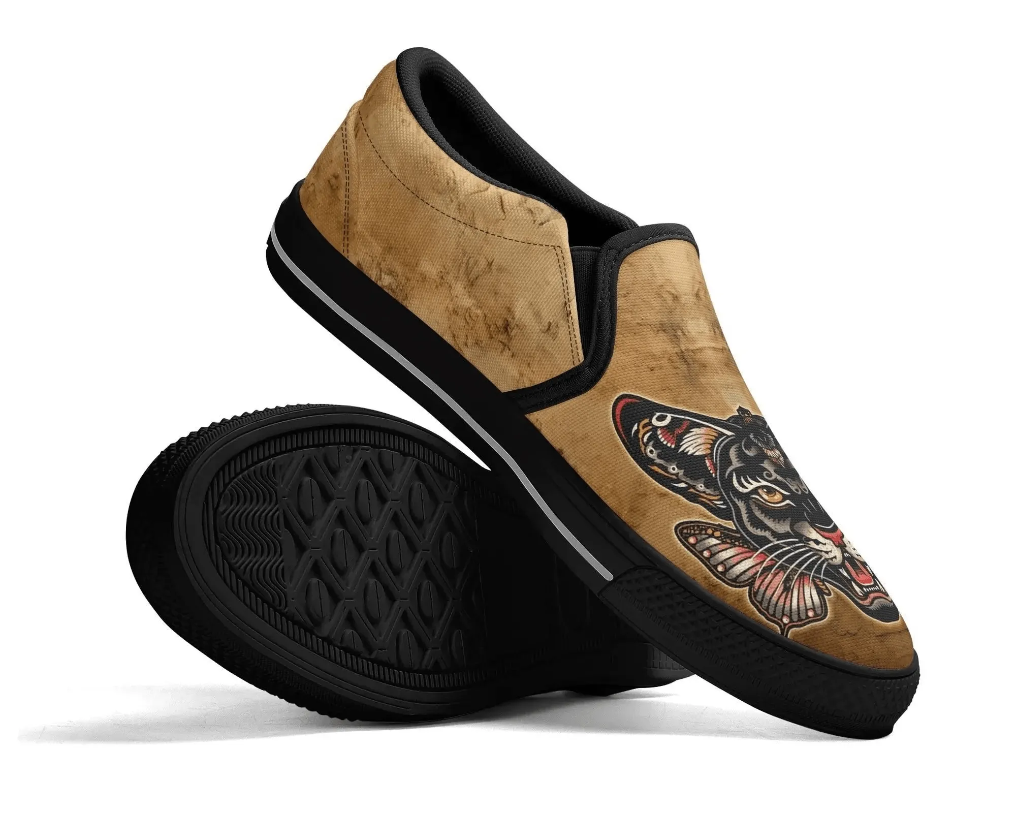 Tattoo Panther Slip Ons