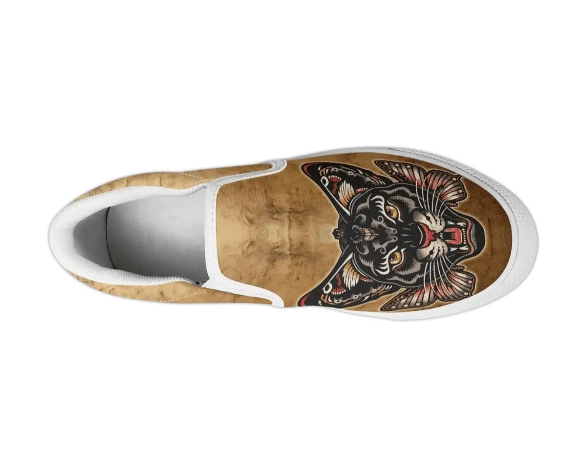 Tattoo Panther Slip Ons