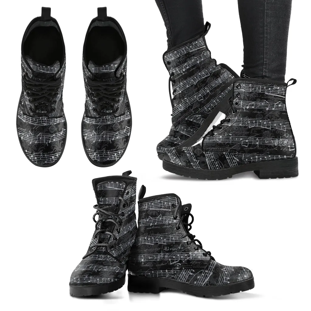 Vintage Sheet Music Gothic Boots (REG43)