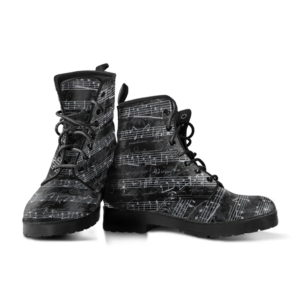 Vintage Sheet Music Gothic Boots (REG43)