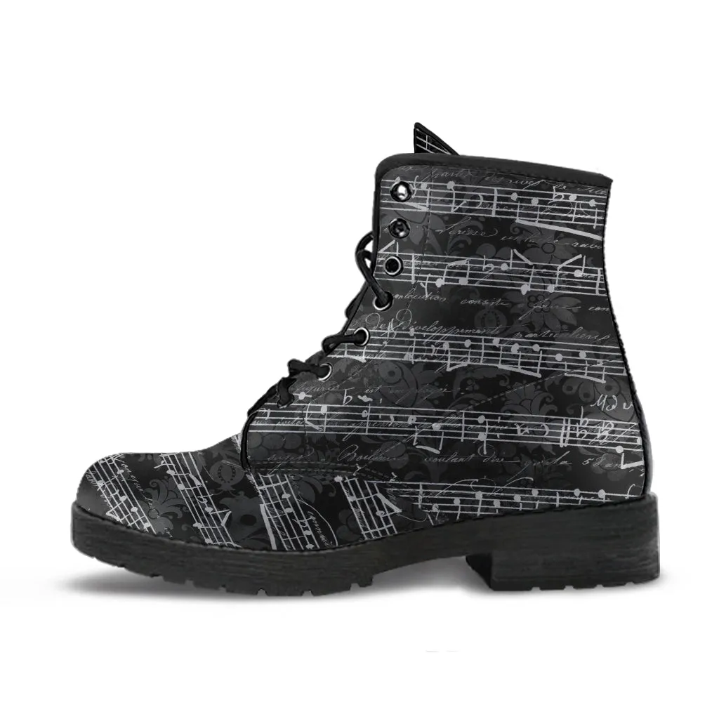 Vintage Sheet Music Gothic Boots (REG43)