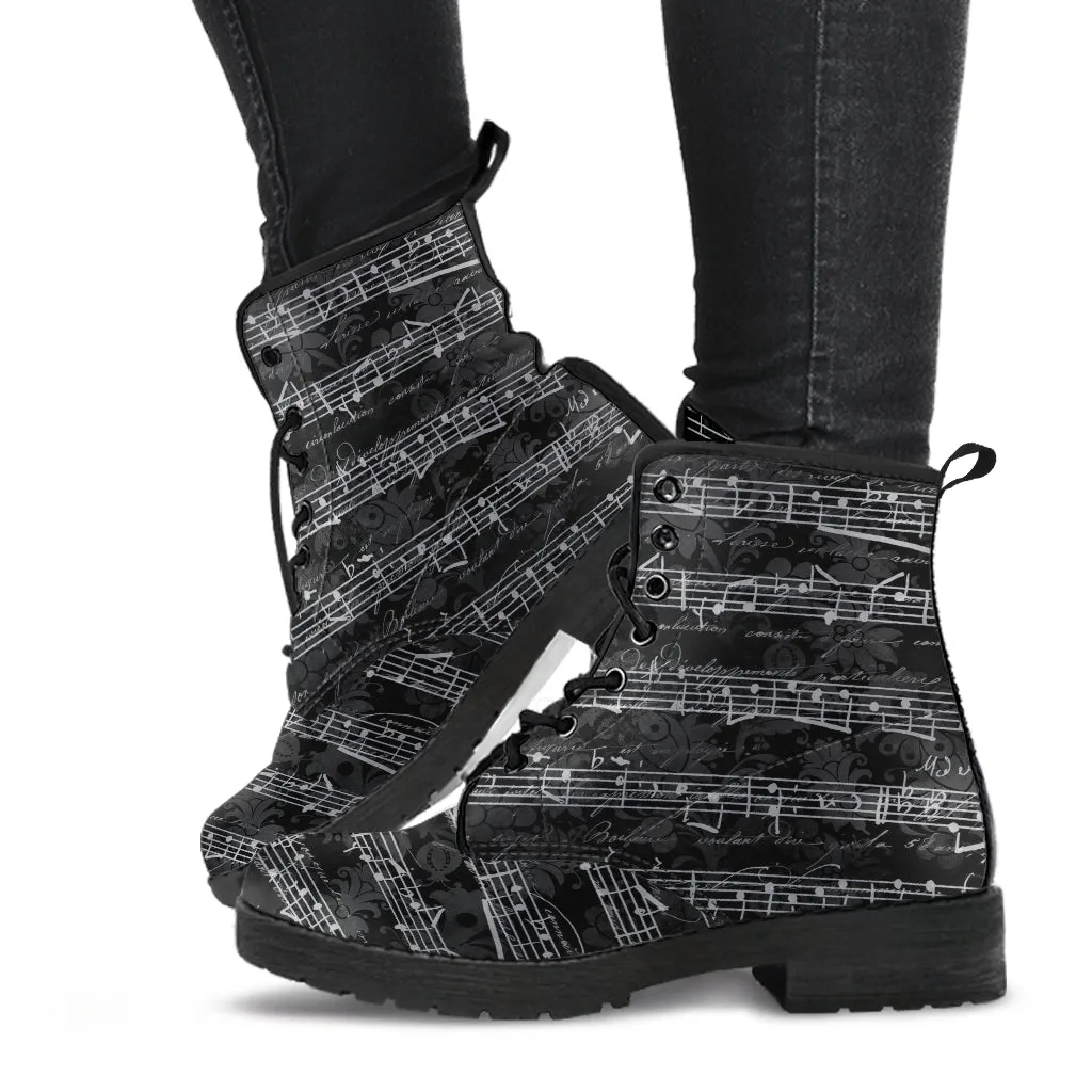 Vintage Sheet Music Gothic Boots (REG43)