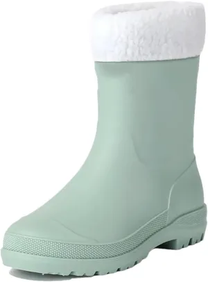 Women's Color Rain Boots Mid-Calf Rain Boots Waterproof And Non-Slip Outer Wear Gardening Work Shoes