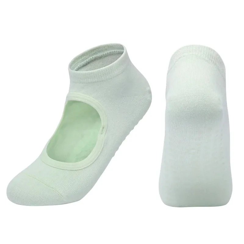 Women's Pilates Socks High Quality Anti-Slip Breathable Backless Yoga Socks Ankle Ballet Dance Sports Socks for Fitness Gym
