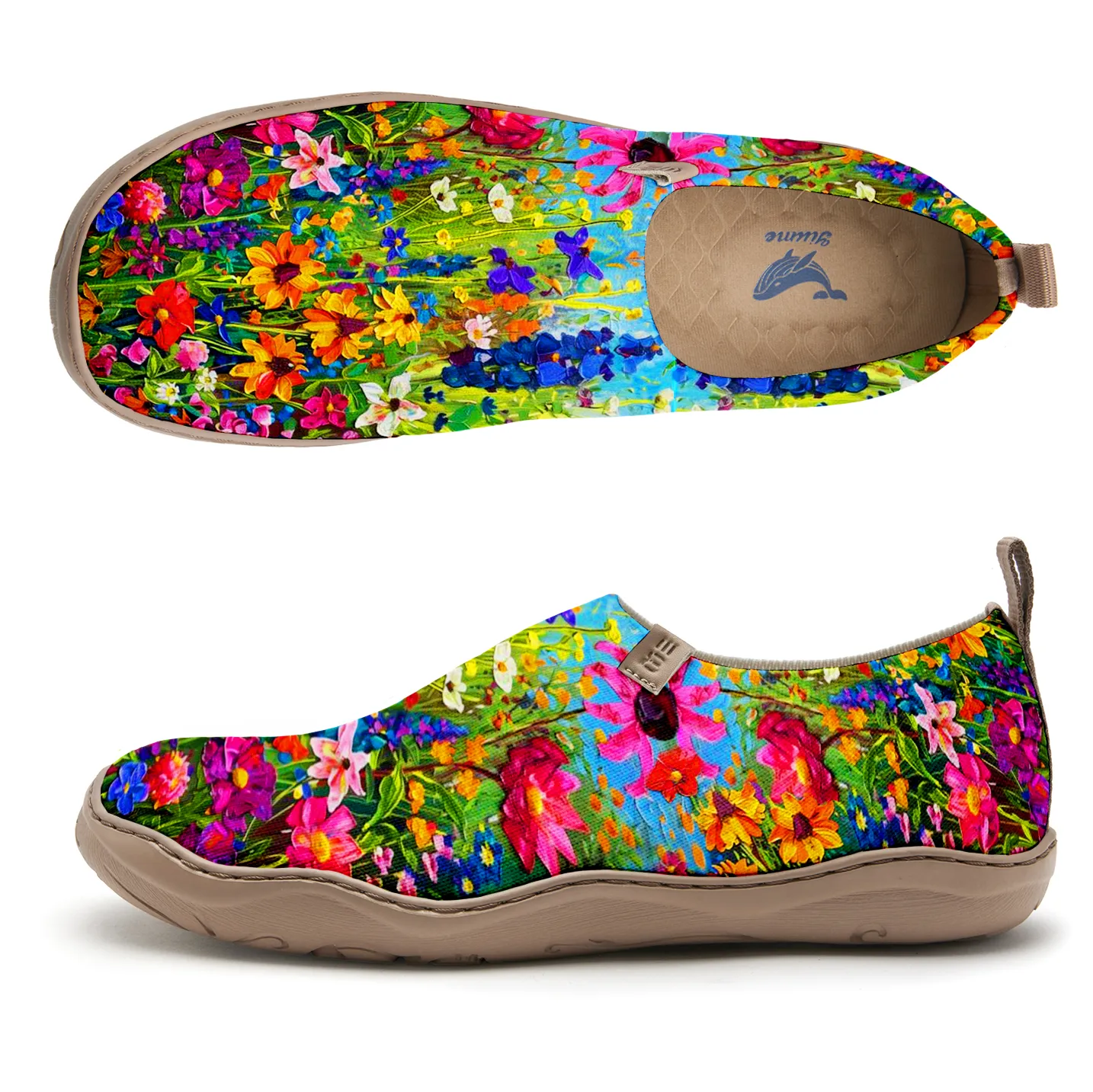 Yiume Women's Art Slip-On Shoes Comfortable Breathable Knit Casual Footwear,Lush Promenade