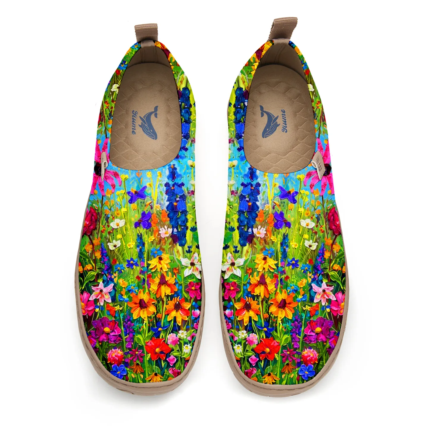 Yiume Women's Art Slip-On Shoes Comfortable Breathable Knit Casual Footwear,Lush Promenade