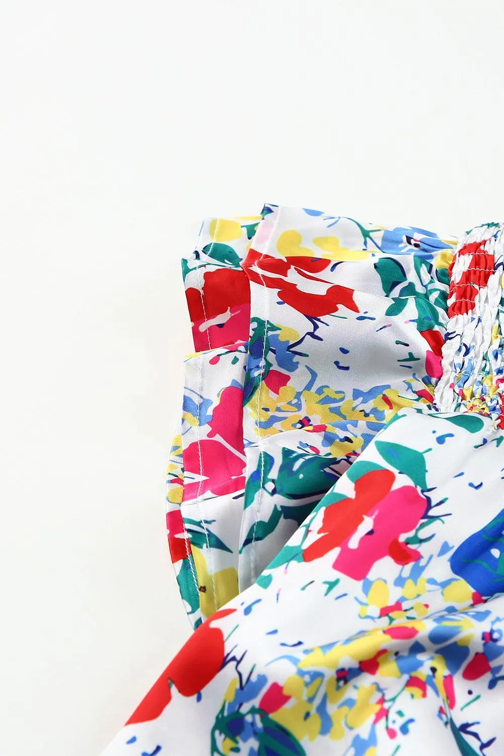 Youthful Glow V Neck Plus Size Floral Blouse