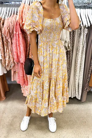 Zendaya Midi Dress Yellow